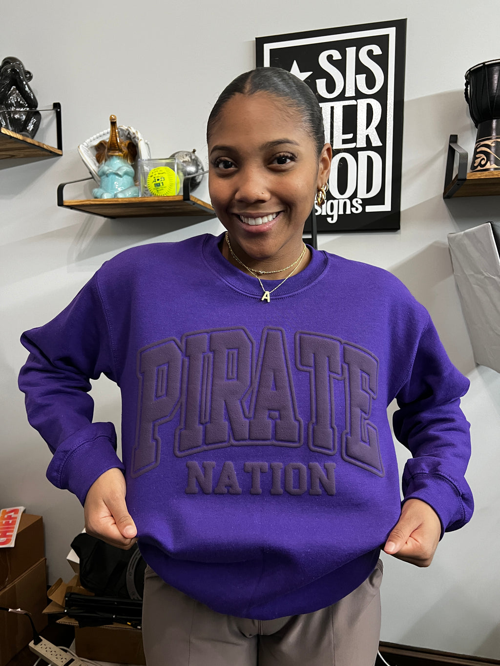 Purple Pirate Nation (Puff) Hoodie